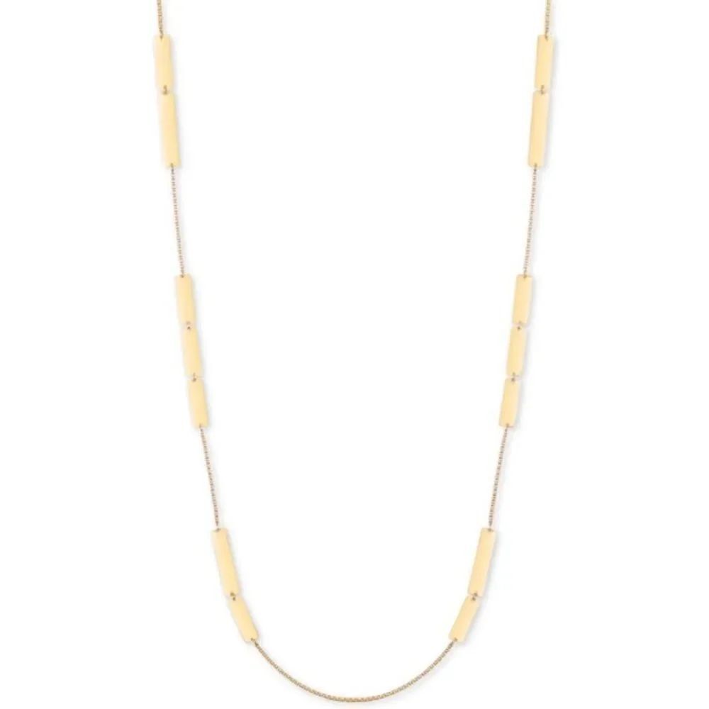 Alfani Gold-Tone Tablet Station Necklace Long 40" + 2" extender NWT